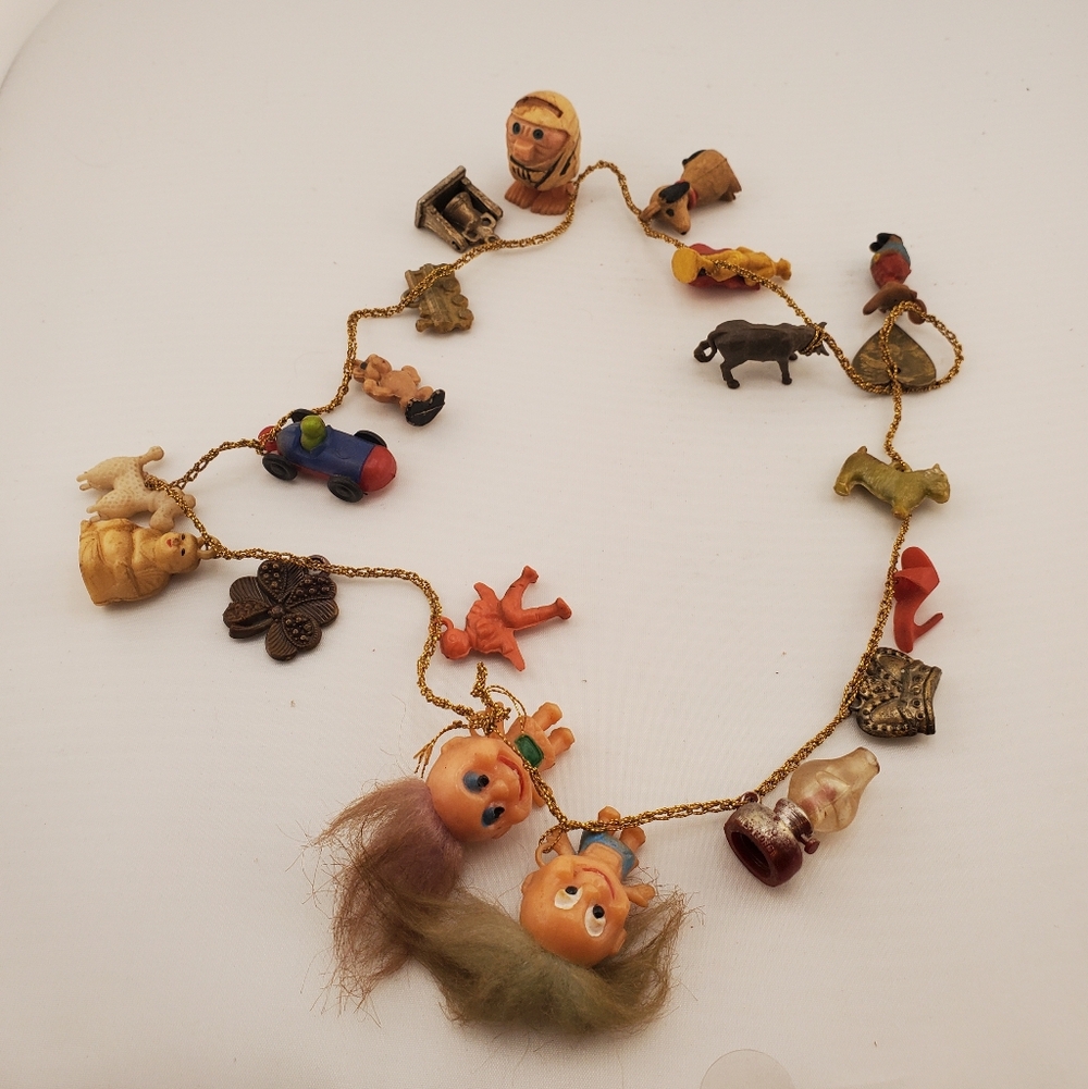 Vintage Celluloid Cracker Jacks Necklace